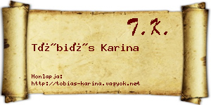 Tóbiás Karina névjegykártya